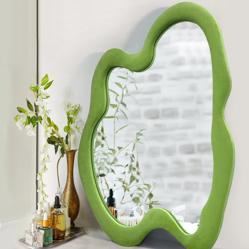 Miroir mural irrégulier, 20 po x 28 po, Vert