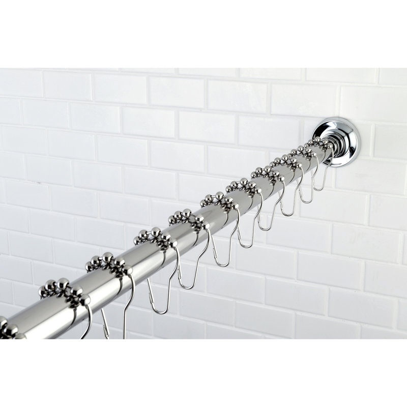 Ensemble de tringle à rideau de douche ajustable de 60 à 72 pouces avec anneaux Kingston Brass Edenscape, Chrome poli