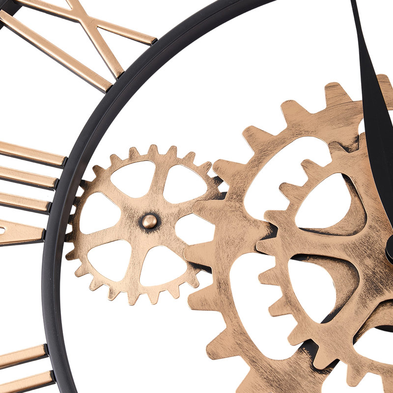 30 Inch Retro Non-Ticking Gear Wall Clock