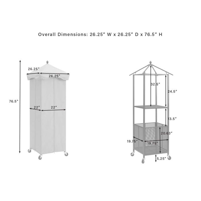 Gray Metal Poolside Towel Valet with Wheels