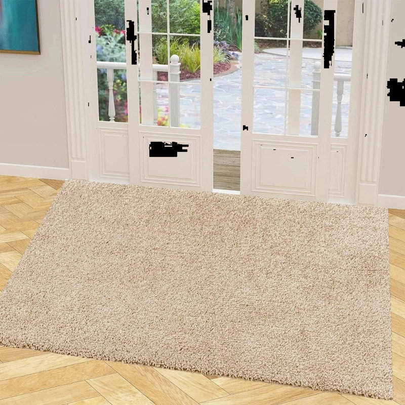 Solid Colour Shag Area Rug, Rectangle 60 x 110 cm