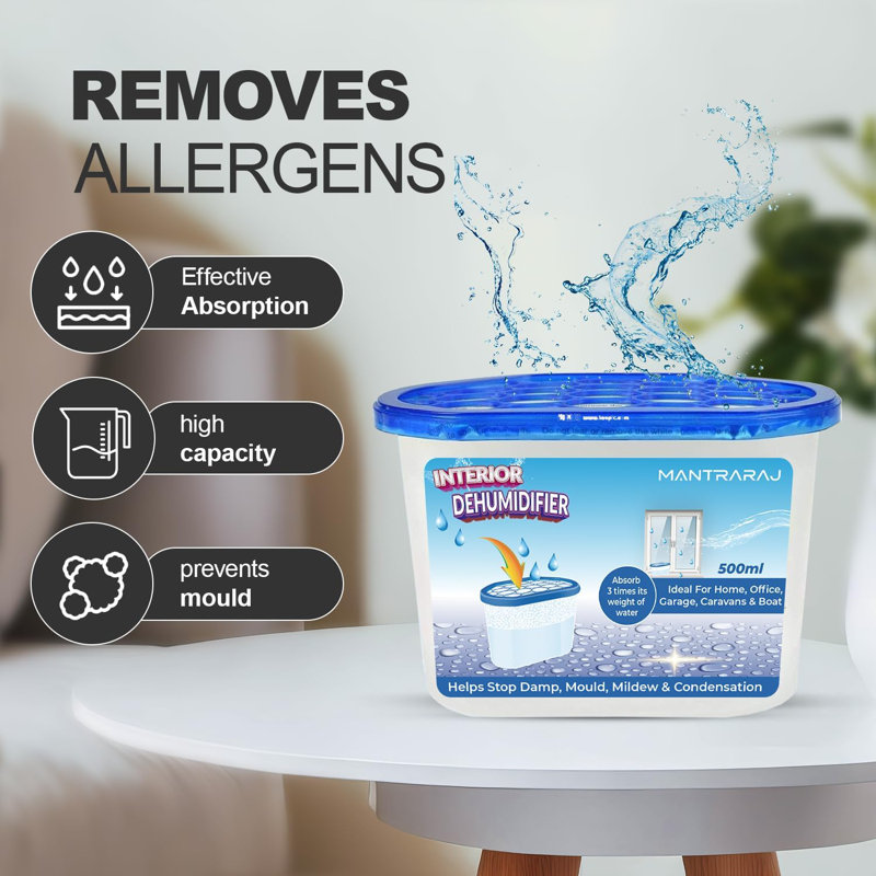 MantraRaj 500ml Interior Dehumidifiers Disposable Helps Stop Damp, Mildew, Mould Condensation x 24