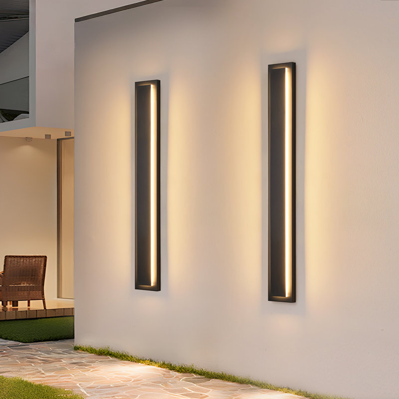 Ensemble de 2 appliques murales 39,3 po Adali., H 39,3 po x l 5,1 po x P 1,5 po, Noir mat