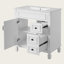 Meuble-lavabo de 30 po avec lavabo en céramique, meuble de salle de bain autoportant moderne avec 2 tiroirs et tablette réglable, meuble-lavabo de salle de bain de style français pour petits espaces-718481249