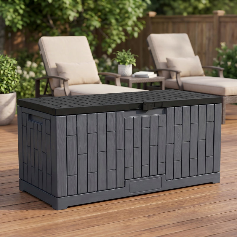 Boîte de rangement Edrosie Inc, Noir + gris, 120 gallons