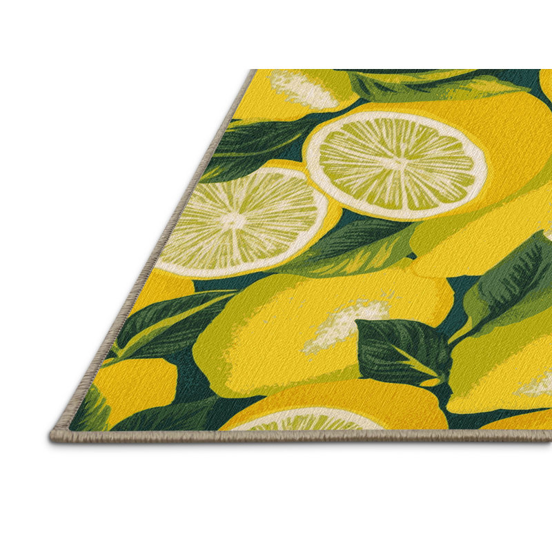  Tapis lavable citron, Rectangulaire 3 pi x 5 pi