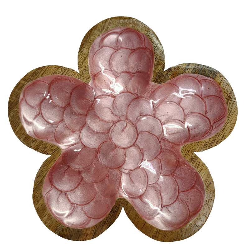 Petit plat à bijoux lilas moyen, 10.5" L x 10.5" W x 1" H, Lilac, Natural
