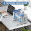 Organisateur de bureau à 4 niveaux en métal avec porte-classeur, 1 tiroir, 2 porte-stylos, organisateur de papier-718430521