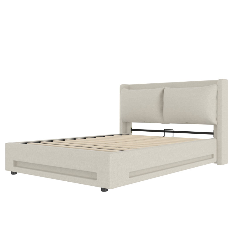 Upholstered Ottoman Storage Bed, Kingsize (5'), Grey