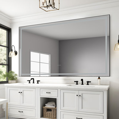 Miroir de salle de bain à DEL avec miroir, rétro éclairage mural