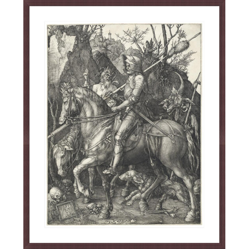 «Knight Mort and Devil» par Albrecht Dürer, impression giclée sur cadre, H 41,32 po x l 33,5 po