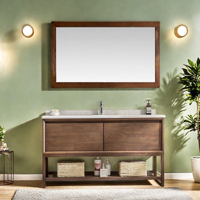 Meuble-lavabo simple de style campagne américaine