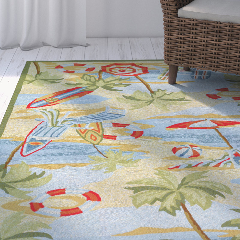 Tapis de sable crocheté à la main Rundall, Rectangle : 5 pi 6 po x 8 pi
