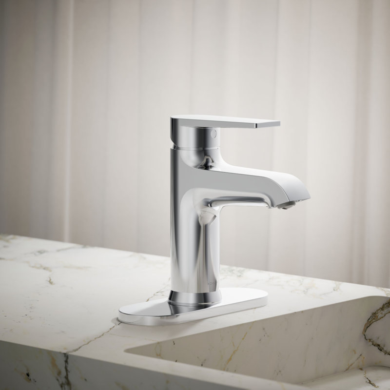 Hint Single-Handle Bathroom Sink Faucet with Escutcheon and Pop-Up Drain, 1.2 GPM, Polished Chrome