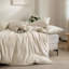 Ensemble de housse de couette en jacquard de coton et lin texturé-127356748