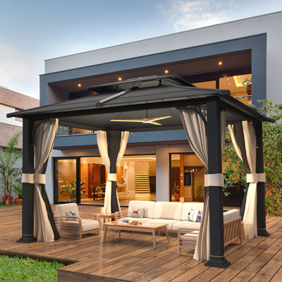 10' X 12' Hardtop Gazebo, Double Galvanized Steel Roof & Aluminum Frame