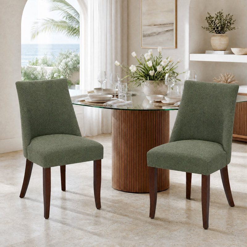 Parsons Upholstered Dining Chair Solid Wood Side Chair - Comfort & Style for Modern Homes, Green, 46.5 x 54.5 x 84 cm 