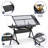 Adjustable Height Tempered Glass Steel Drafting Table