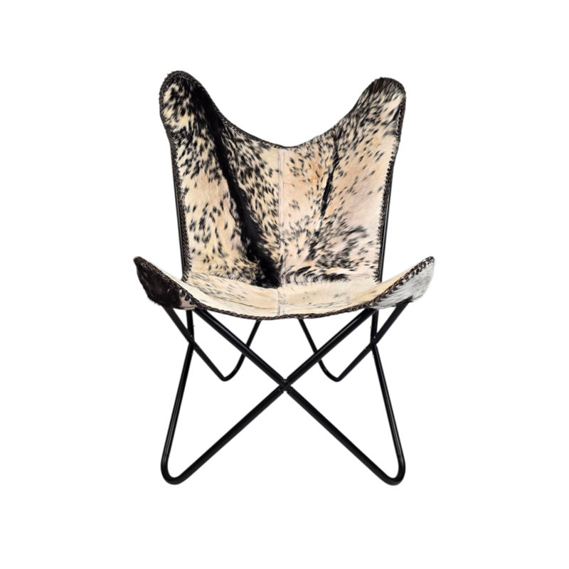  Hair On Black/White Butterfly Chair