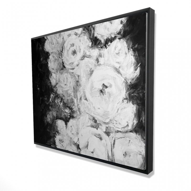 Monochrome Rose Garden Print On Canvas