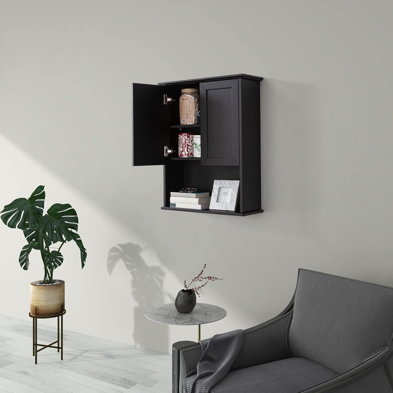 Beesan Bathroom Cabinet, Matte Black