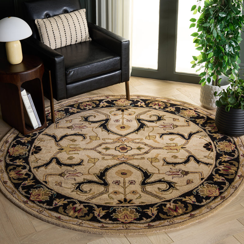 Balthrop Hand Tufted Wool Oriental Rug, Round 6'