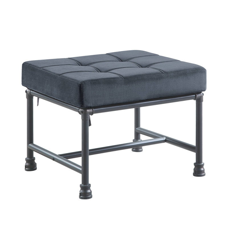 Repose-pieds Brantley en velours gris et gris sablé (y compris le repose-pieds seulement)