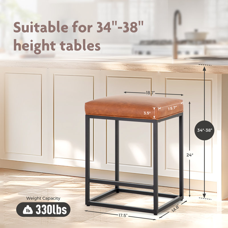 Tabourets 24 po Jadwiga, Marron, Tabouret de comptoir (siège d'une hauteur de 24 p, 2
