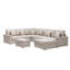 Canapé modulaire réversible en tissu de lin de 124 po avec pieds interchangeables, repose-pieds et rangement