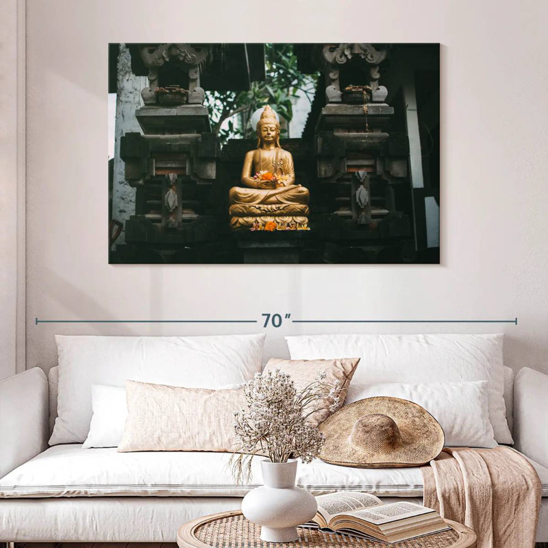 Bouddha Adella méditant en Indonésie, H 32 po x l 48 po