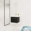 Meuble-lavabo mural de 24 po avec lavabo, lavabo en résine à rebords épais, ensemble d'installation facile KD