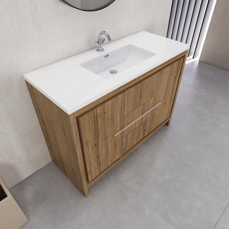 Eden 48" Single Sink Bathroom Vanity Set, Oak
