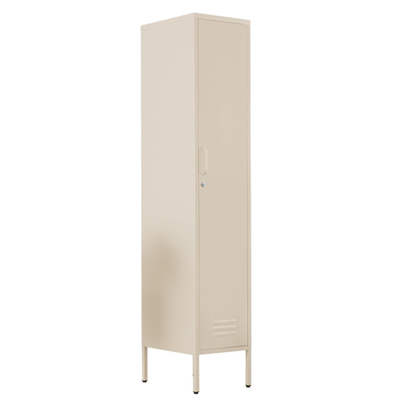 Oberdan 1 -Door 4 -Shelf Storage Cabinet, Cream