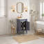 Meuble-lavabo de 45,7 cm (18 po) avec lavabo en céramique, meuble autoportant avec tablette réglable, structure en bois massif et MDF, style rétro, gris-1830627725