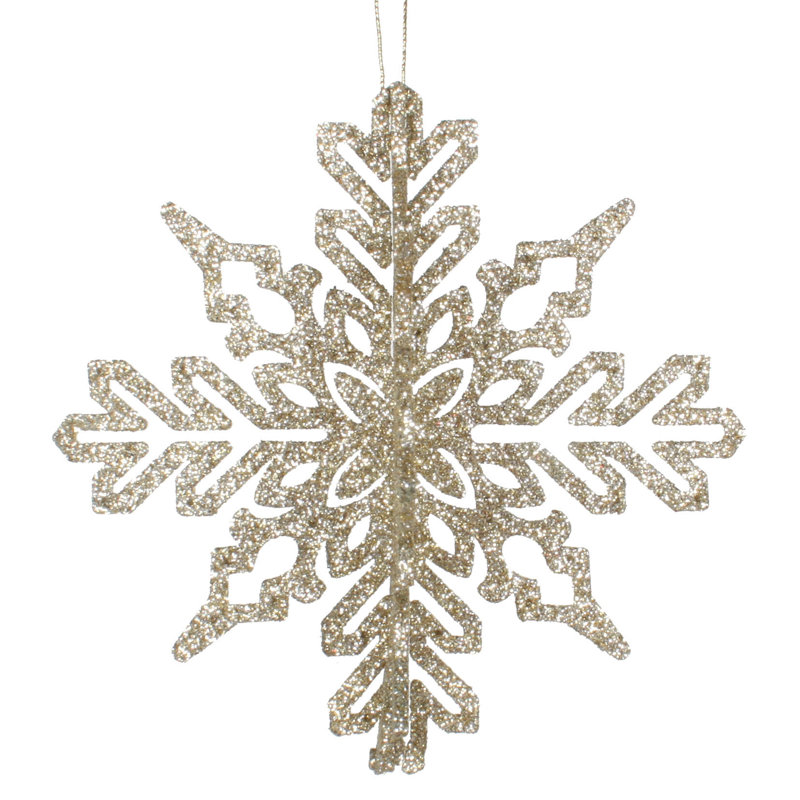 Ornement flocon de neige 3D, Champagne