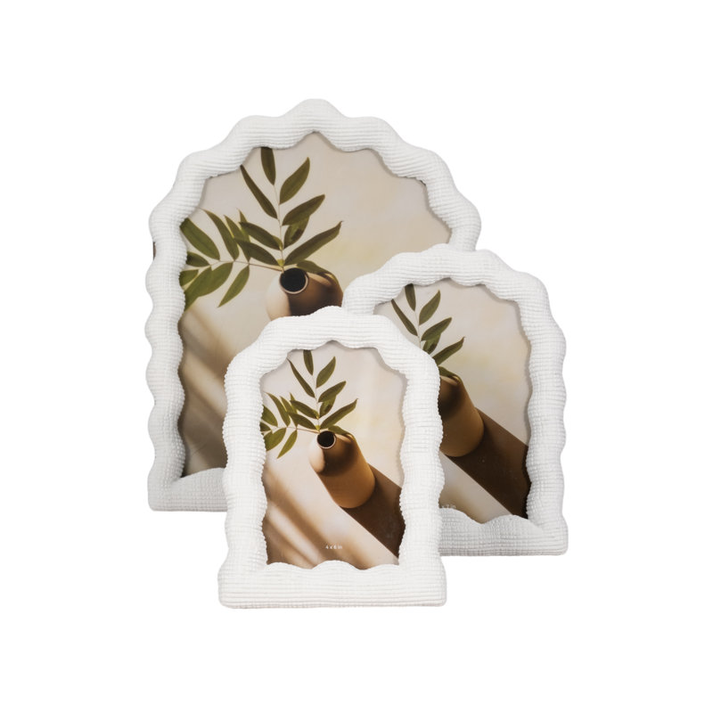 Sagebrook Home 4X6 Wavy Arch Photo Frame, White, 8" x 10"