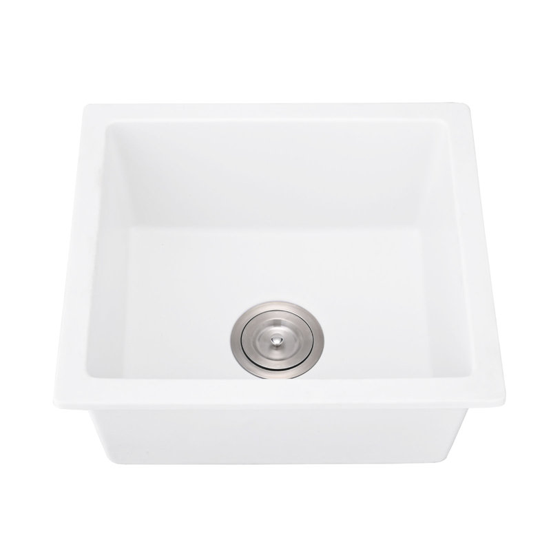 18"X16" Quartz Undermount Sink - Sound Dampening & Finish Comes With Strainer And Grid Heat Scratch Material Bottom