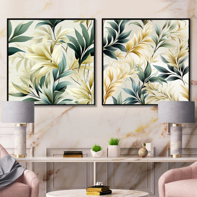 Vansickle - Ensemble de 2 collages floraux et botaniques carrés