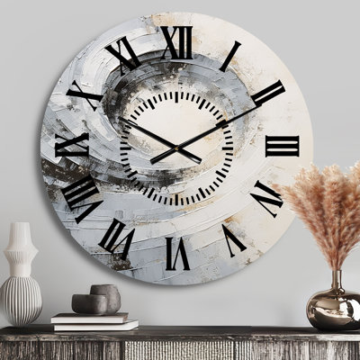 Horloge murale blanche et grise