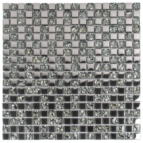 11.7" X 11.7" Polished Glass Mosaic Tile