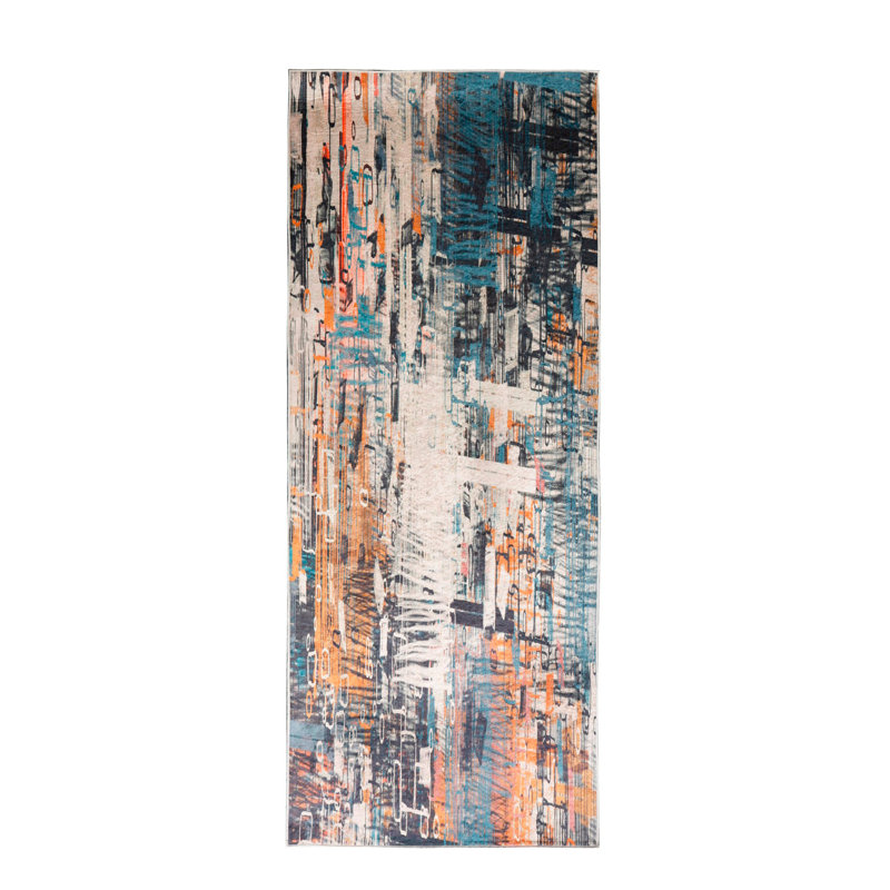 Stylish Woven Carpet (4 x 6 ft), 100% Polyester, 0.4 in Pile Height | Antibacterial, Non-Slip Underside | Machine Washable, 3D Digital Printing | Perfect for Living Room, Bedroom, and Home Decor