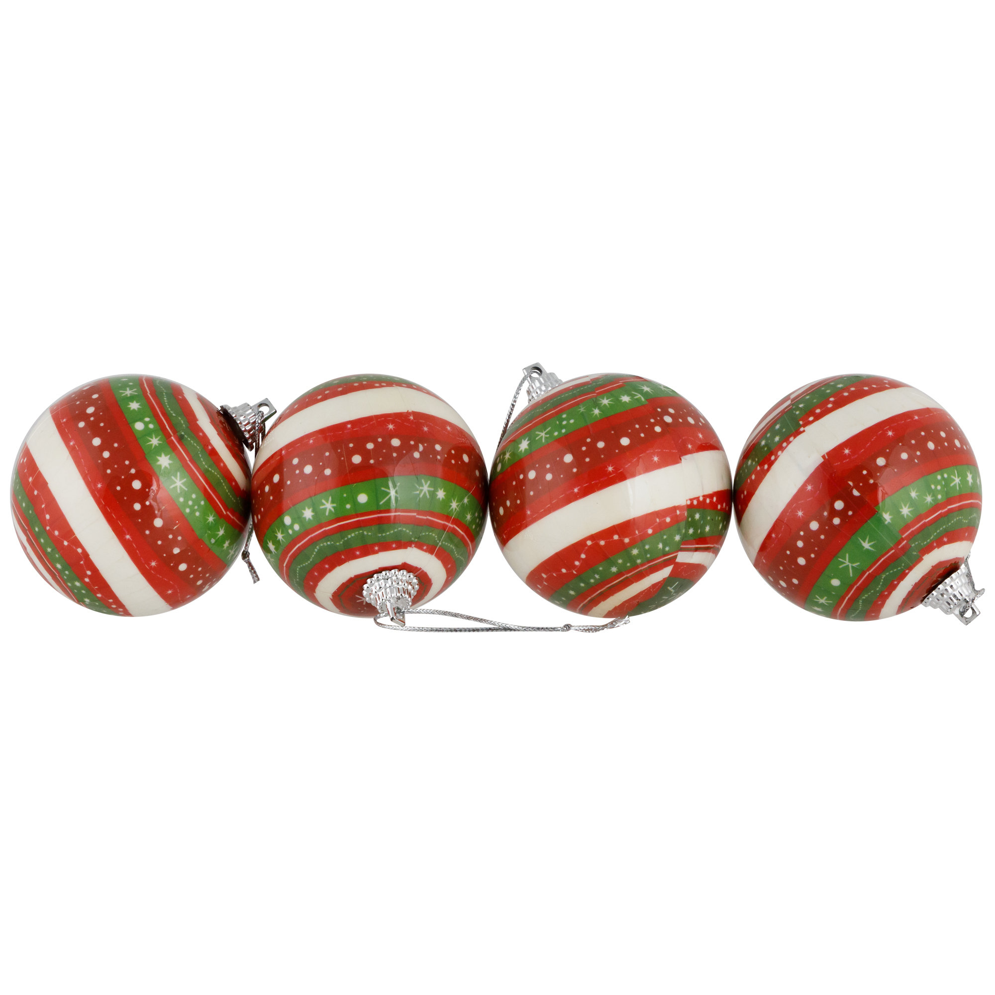 Northlight Seasonal Red Green and White Striped Decoupage Christmas ...