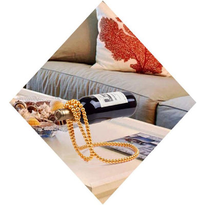  Gold Pearl Necklace Wine Rack
