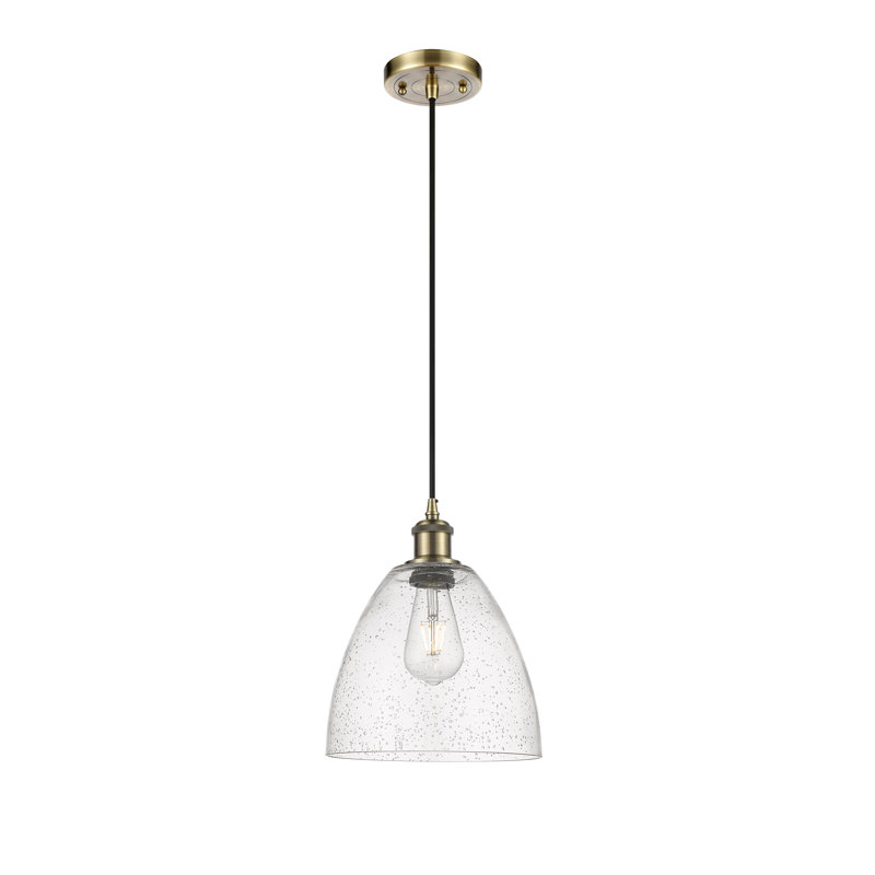 Haide 1 - Light Single Pendant, Antique Brass, No Bulb Included, 13.25" H x 9" W x 9" D