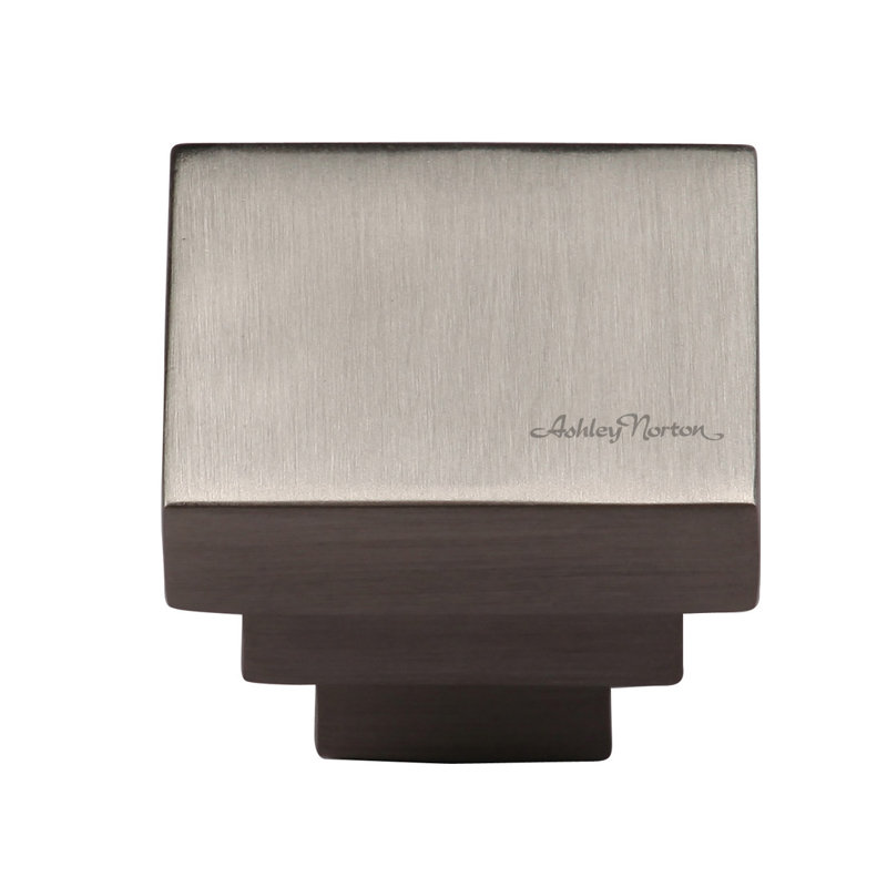 1 1/4" Length Square Knob, Satin Nickel