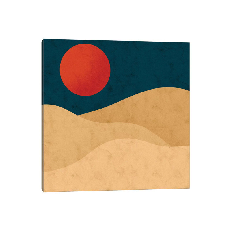 Sahara par Reyna Noriega - impression d'art graphique, H 12 po x l 12 po x P 1,5 po, Toile tendue, Pas de tapis