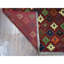 Tapis de surface en laine rouge 3 pi 1 po x 4 pi 10 po one-of-kind à la main noué la