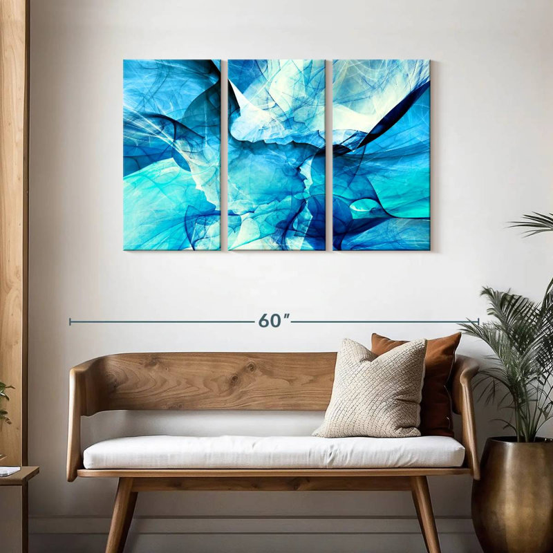 Avery Blue Blurs Abstract, 28" H x 45" W