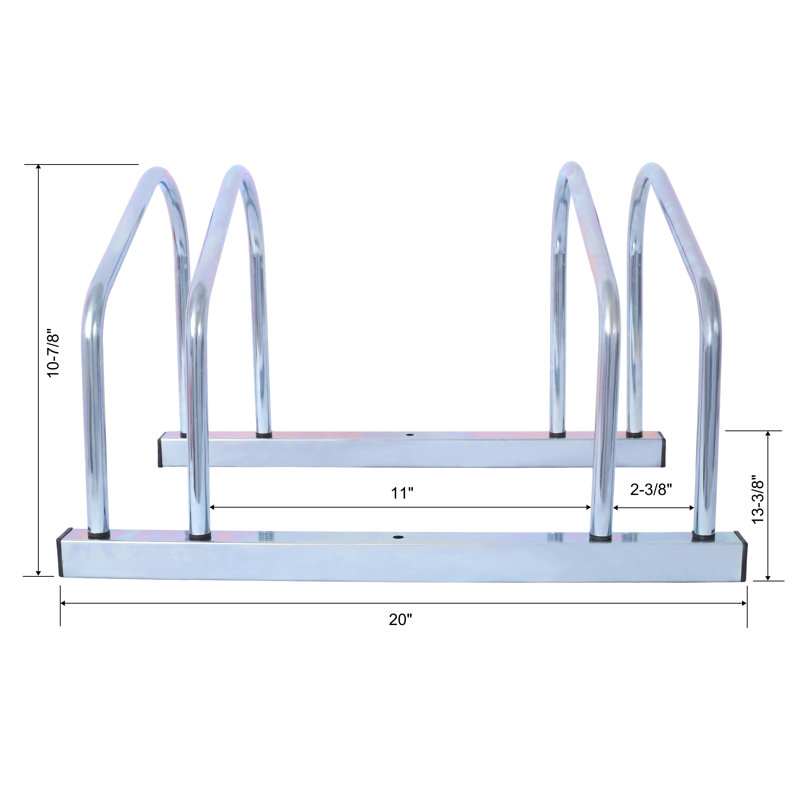 Support à 2 vélos pour le garage et le rangement intérieur - Acier argenté, Silver