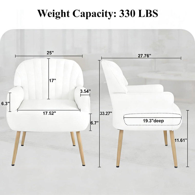 Fauteuil d'appoint en velours, Beige, Naturel